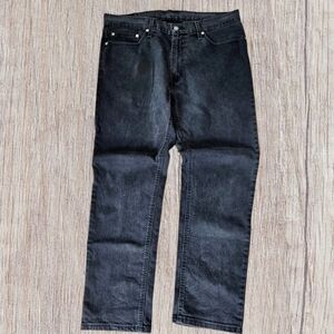 Levi's 541 Black Denim Jeans Athletic Fit Tapered Leg 36 X 32